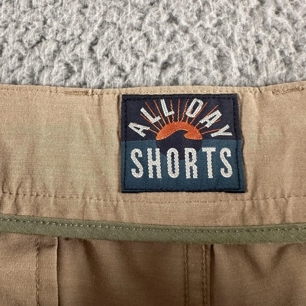 Faherty All Day Chino Shorts Mens 36 Beige Performance Stretch Travel Casual
